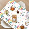 Retirement Tablecloth,Retirement Decorations 3pcs Waterproof Plastic Happy Retirement Table Cloth Rectangle Colorful Dot Retirement Table Cover for