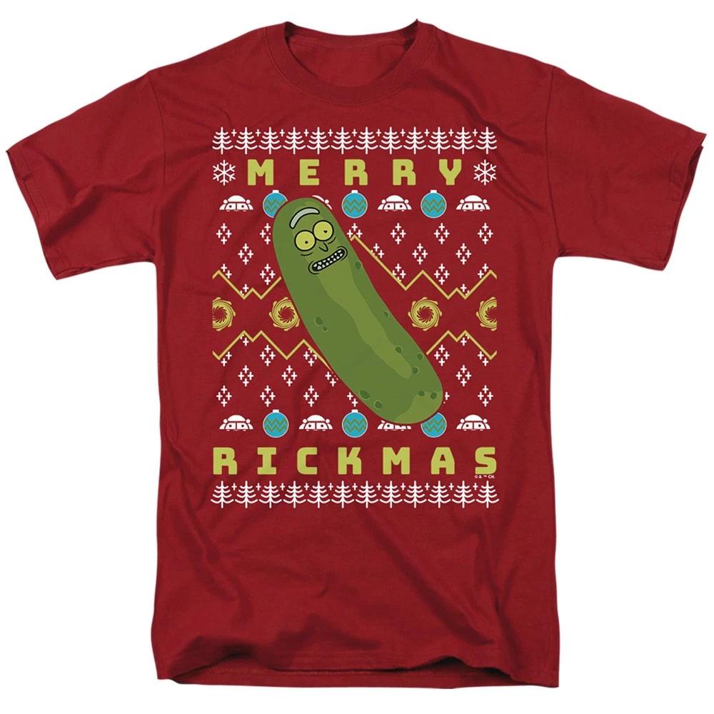 Rick And Morty Merry Pickle Rickmas Ugly Christmas Unisex Children s T-shirt Red 120