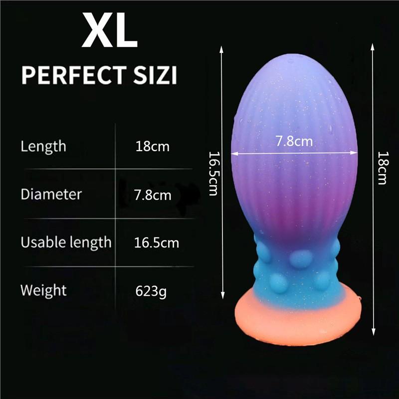 Liquid Silicone Glowing Anal Plug Dilator Adult Sexual Wellness Toy