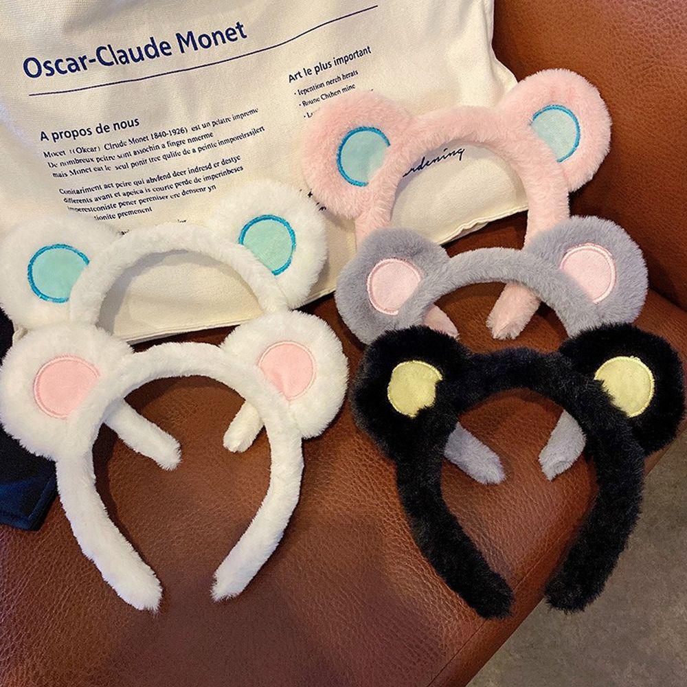 

Elegant Cute Soft Plush Wash Face Bear Ear Women Hair Hoop Headband Korean Head Wrap Hairbands