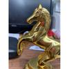 Golden Finish Jumping Horse Metal Statue for Wealth, Income and Bright Future & Feng Shui & Vastu (8.5 X 6.5 X 12 Cm, Gold)