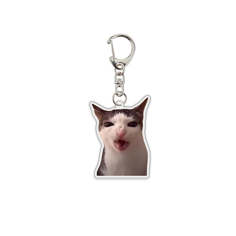 Viral Cat Expression Backpack Keychain Pendant