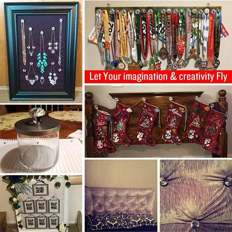 4/8 Stück Klare Rosa Runde Diamant Glas Knöpfe, Kristall Möbelgriffe mit Schrauben & Schraubendreher für Schubladen & Schränke