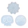 Diy Homemade Mold Coffee Coaster Cobweb Skull Graveyard for Creative Silicone Mold Crystal Placemat Mold for Diy Craft