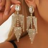 Advanced long style European and American exquisite tassel earrings, sweet beauty, metallic personality, forest style