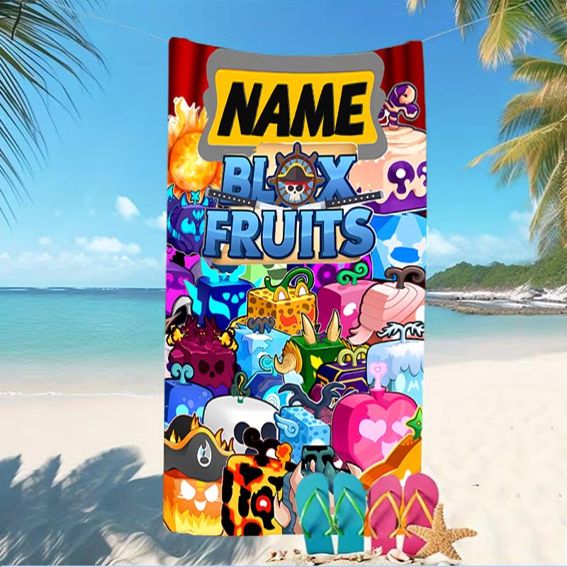 Customizable personalized beach towels Game Blox Fruits themed designs.Suitable for the beach, yoga, sports;ideal as beach accessories