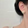 Fresh Tulip Heart Stud Earrings: Elegant and Versatile Women's Fashion Accessory