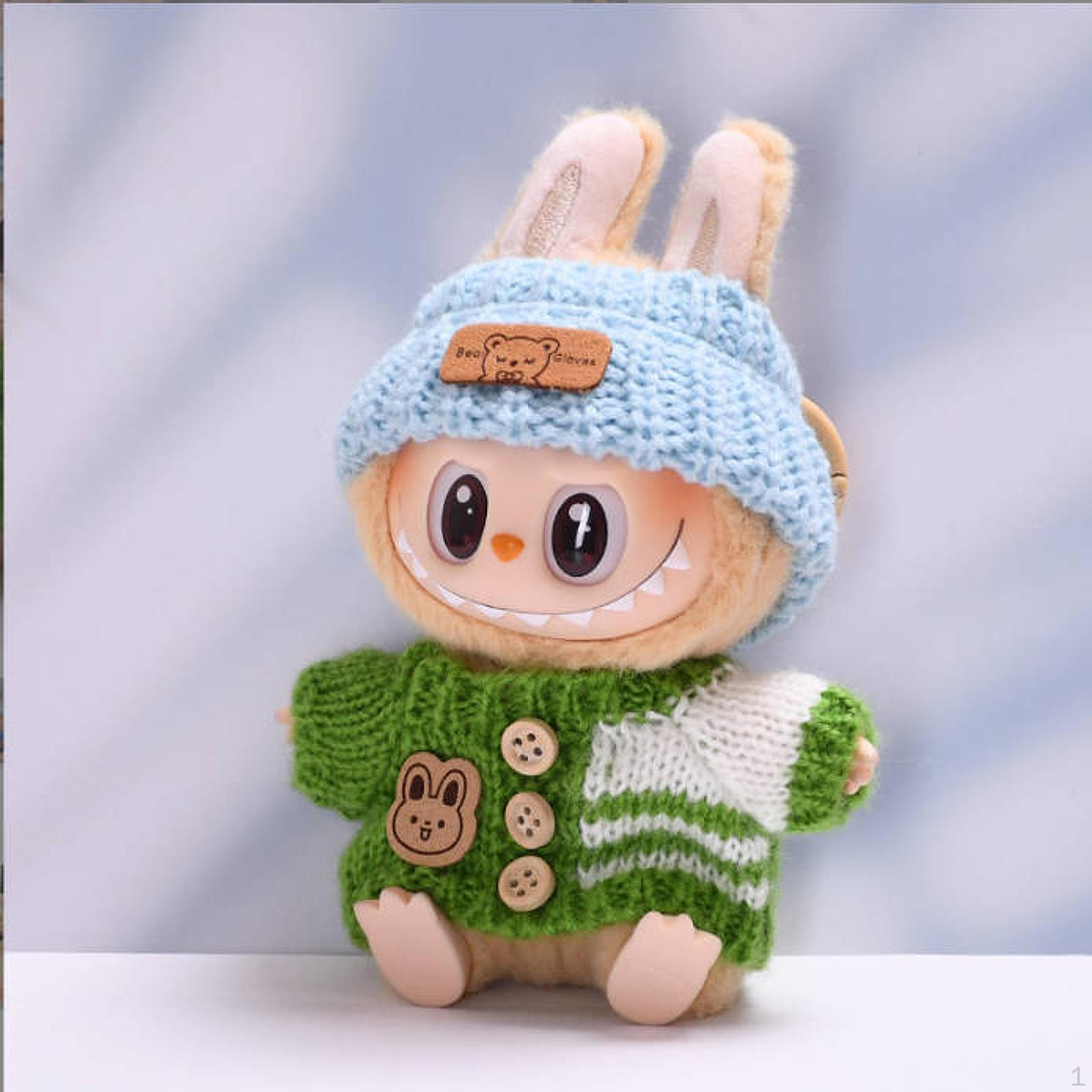 

2 предмета кукольный свитер и шляпа костюм мягкие куклы аксессуары одежда костюм наряды для green top blue hat