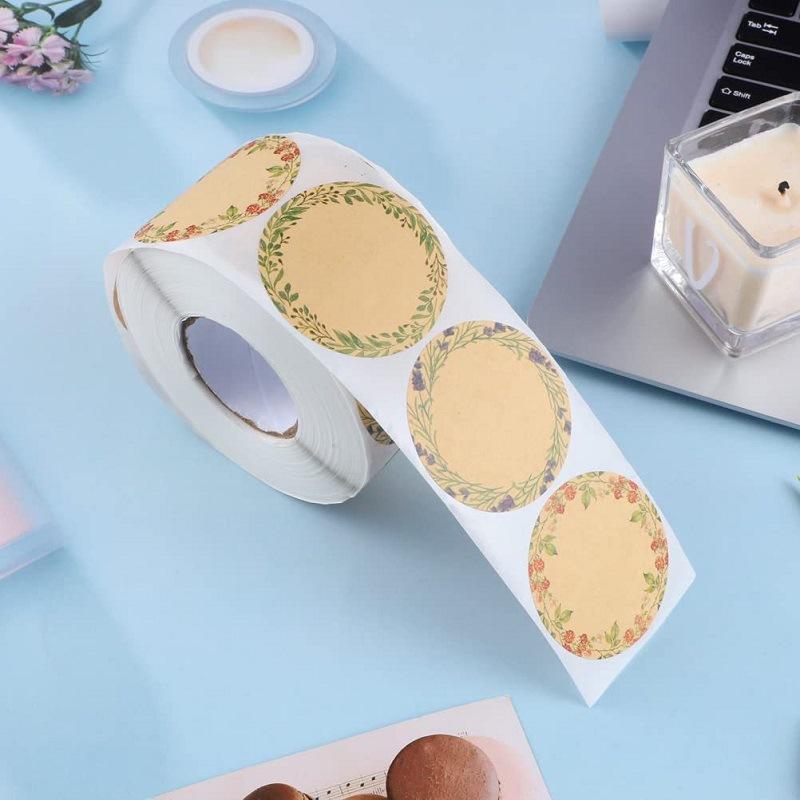 50MM, 500 Stickers/roll, Kraft Paper, Thank You Can Stickers, Handmade, Adhesive Baking Decoration, Circular Stickers