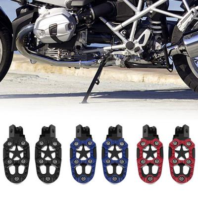 2 pçs universal metal fora de estrada motocicleta moto apoio para os pés pedais