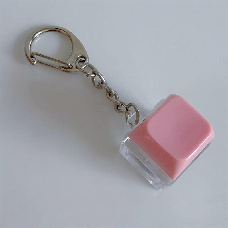 1Keys Color Clear LED Mechanical Keyboard Keychain Toy Stress Relief DIY Button Finger Keyboard Caps Toy Key Switch Shaft Tester