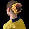 Hat Girl Cute Bud Hair Band Color Matching Knitted Flower Ruffle Edge Retro Versatile Hair Accessories Hair Rope Stretchable