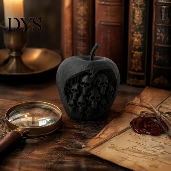 Künstlerische Totenkopf-förmige Statuen 3D-gedrucktes Apfel-Tischornament, Kreative Statue mit Totenköpfen, Kompakte Gotische Regaldekorationen Realistisch Schreibtisch