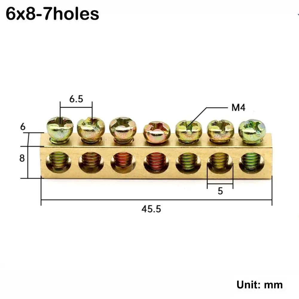 Copper Wire Connector Multi-specification With Hole Screw Copper Bar Terminal Zero Ground Terminal Power Distribution Cabinet