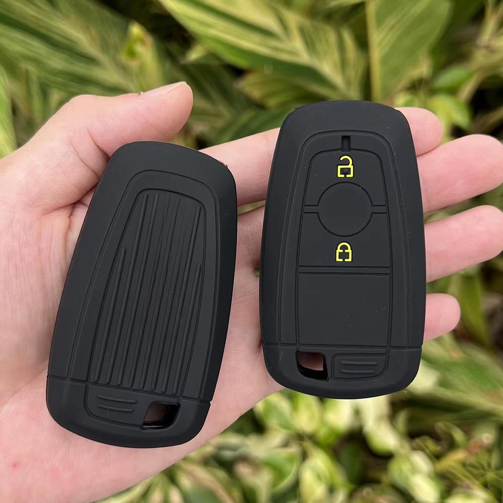 Siliconen Auto Sleutel FOB Afstandsbediening Hoes Buidel Houder Voor Ford Raptor 2018 Ecosport Ranger Raptor 2 Knops Smart Keyless Accessoires