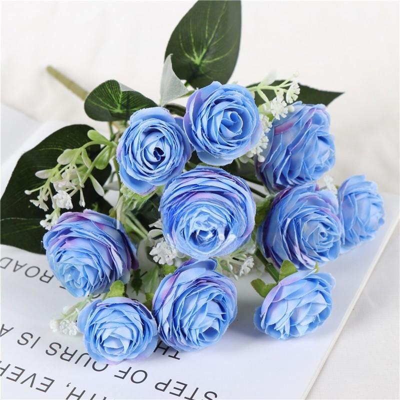 Artificial Rose Flower Bouquet With Silk Material For Home Wedding Decoration