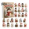Christmas Party Favors Snowman Countdown Calendar, 24-Day Acrylic Ornament Set with Winter Collectible Holiday Toys Figures, Tree Hanging Decor, Gift