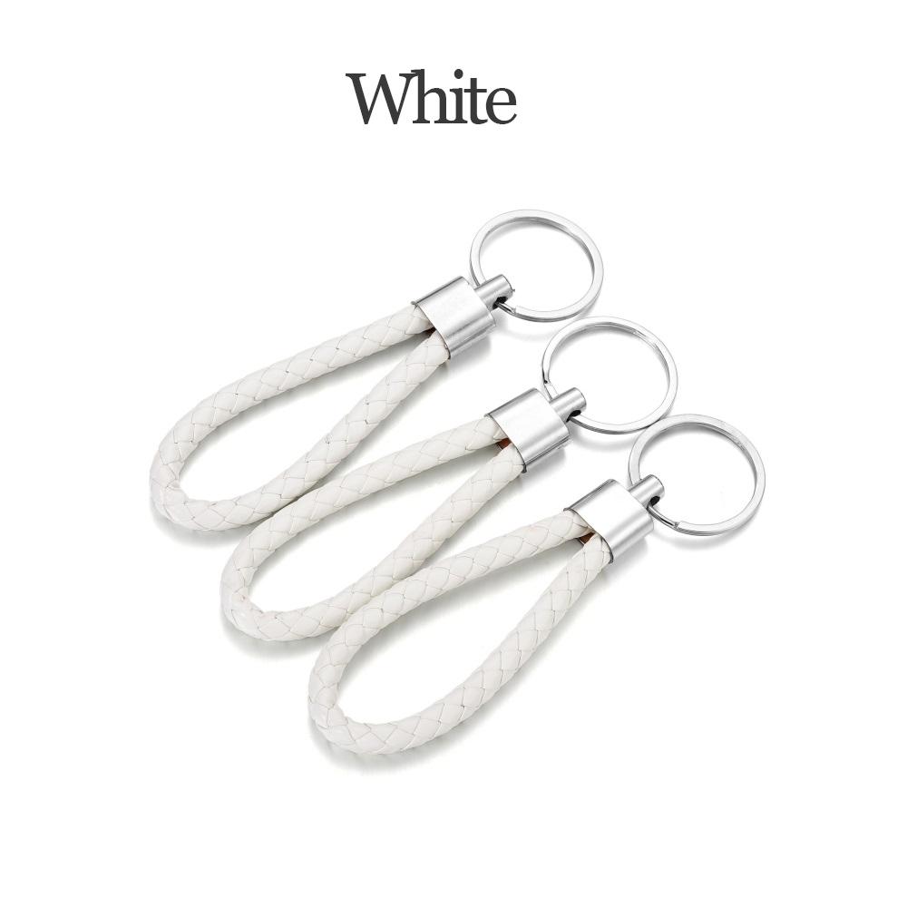 5Pcs/Pack PU Leather Braided Woven Rope Keychain DIY Bag Pendant Key Chain Holder Car Keyring Simple Multiuse Key Holder Gifts