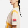 Nike Sportswear Team Logo Letter Print Fashion High Waist Knitted Breathable V-Neck Short Sleeve Cropped Top Women Tops Yellow DQ6596-126