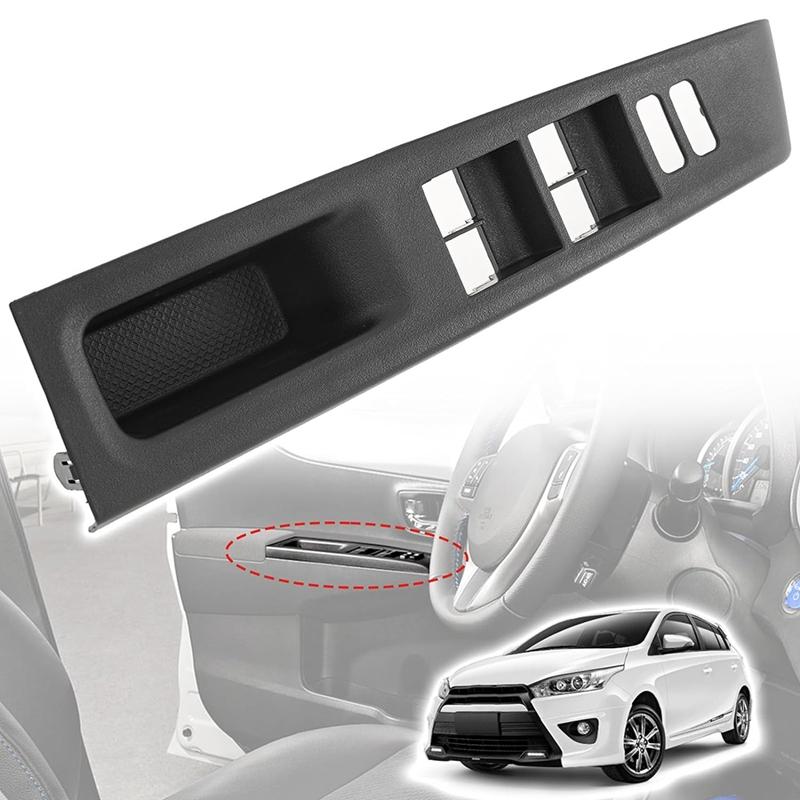 Car Front Window Switch Control Panel Cover For Toyota Yaris 2012-2014 Car Accessorie Black Left