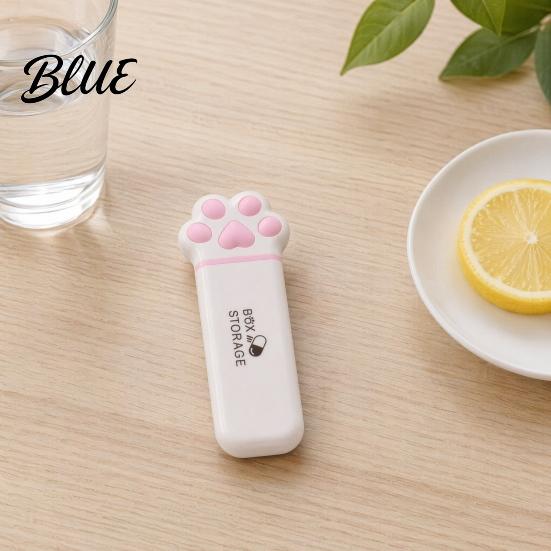 Daily Medication Organizer Portable Pill Box Cute Cat Paw Design