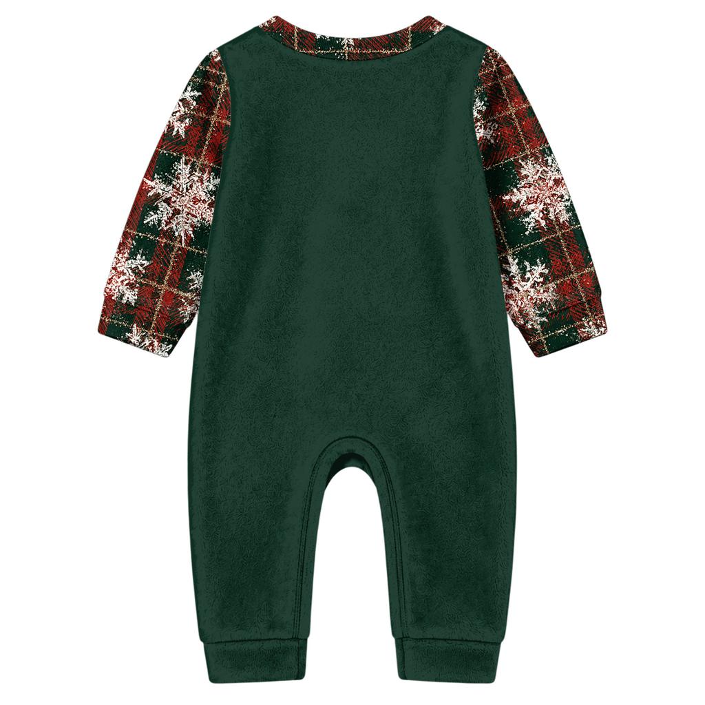 Matching Family Christmas Print Pajamas Set Long Sleeve Top and Pants Loungewear for Adults and Kids