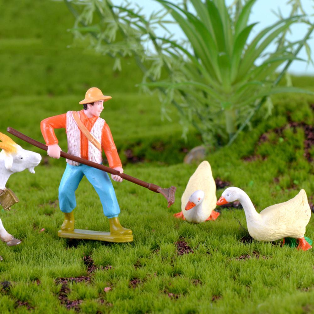 DIY Plastic Animal Decorations Farmers Horses Cows Ducks Piglets Goats