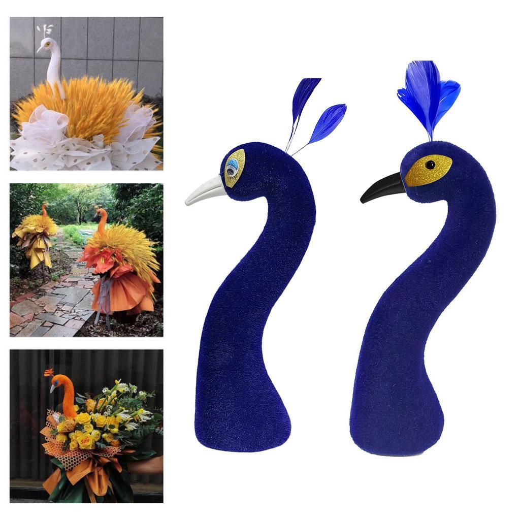 Banquet Flower Basket Peacock Mannequin Head Mold Elegant Dinner Table Centerpiece for Wedding and Home Decoration