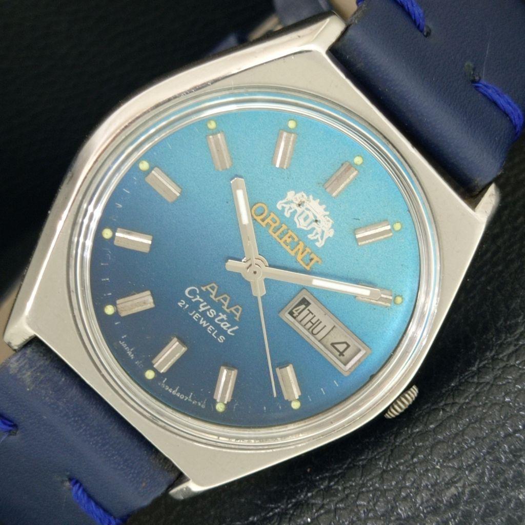 

AUTOMATIC VINTAGE ORIENT AAA CRYSTAL JAPAN MENS ORIGINAL DIAL WATCH a707773-1