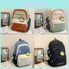 Nylon School Backpack For Teens With Design And Letter Print For Casual Use