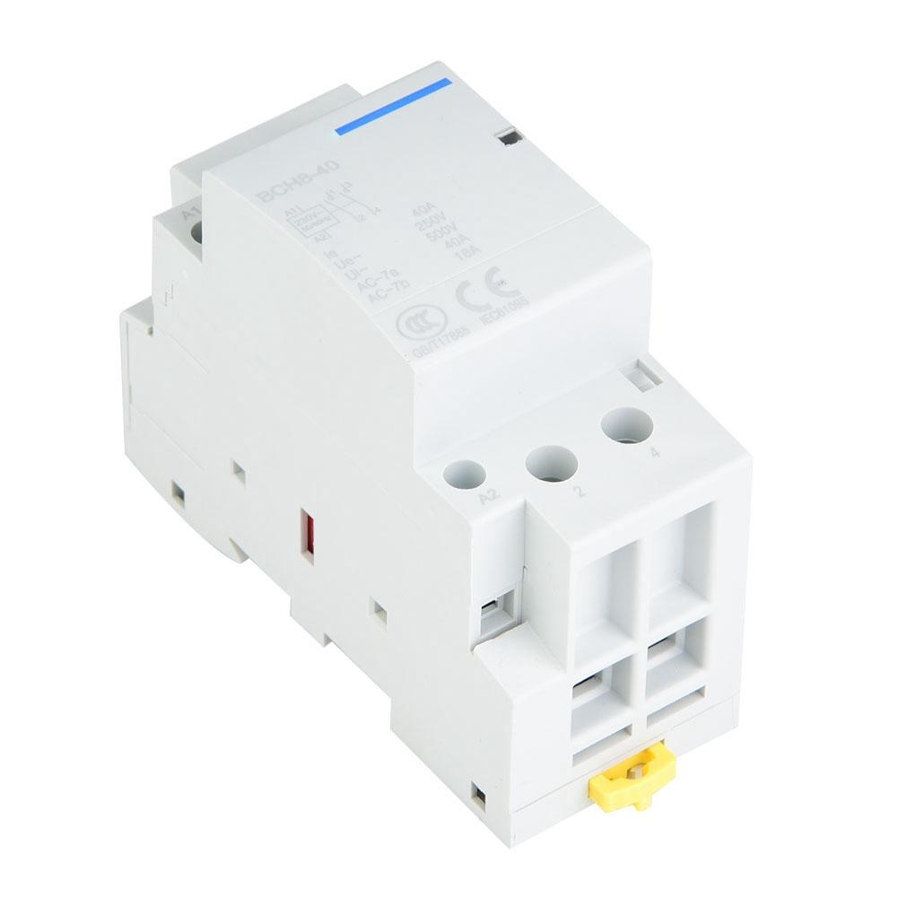 Contactor de curent alternativ 2P 40A cu consum redus de energie pe șină DIN de uz casnic 1NO1NC 5060HZ 220V230V