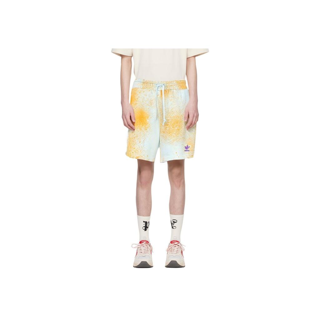 Adidas Originals SS22 Trefoil Logo Print Letter And Number Drawstring Mid-Rise Casual Shorts Women Bottoms Beige HL6610