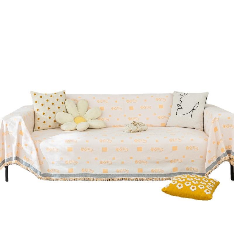 Chenille-Sofatuch im Boho-Stil mit Quasten, doppelseitig, für Wohnzimmer, Camping, Picknick, große Decke, Freizeit, Entspannung, Strandtuch