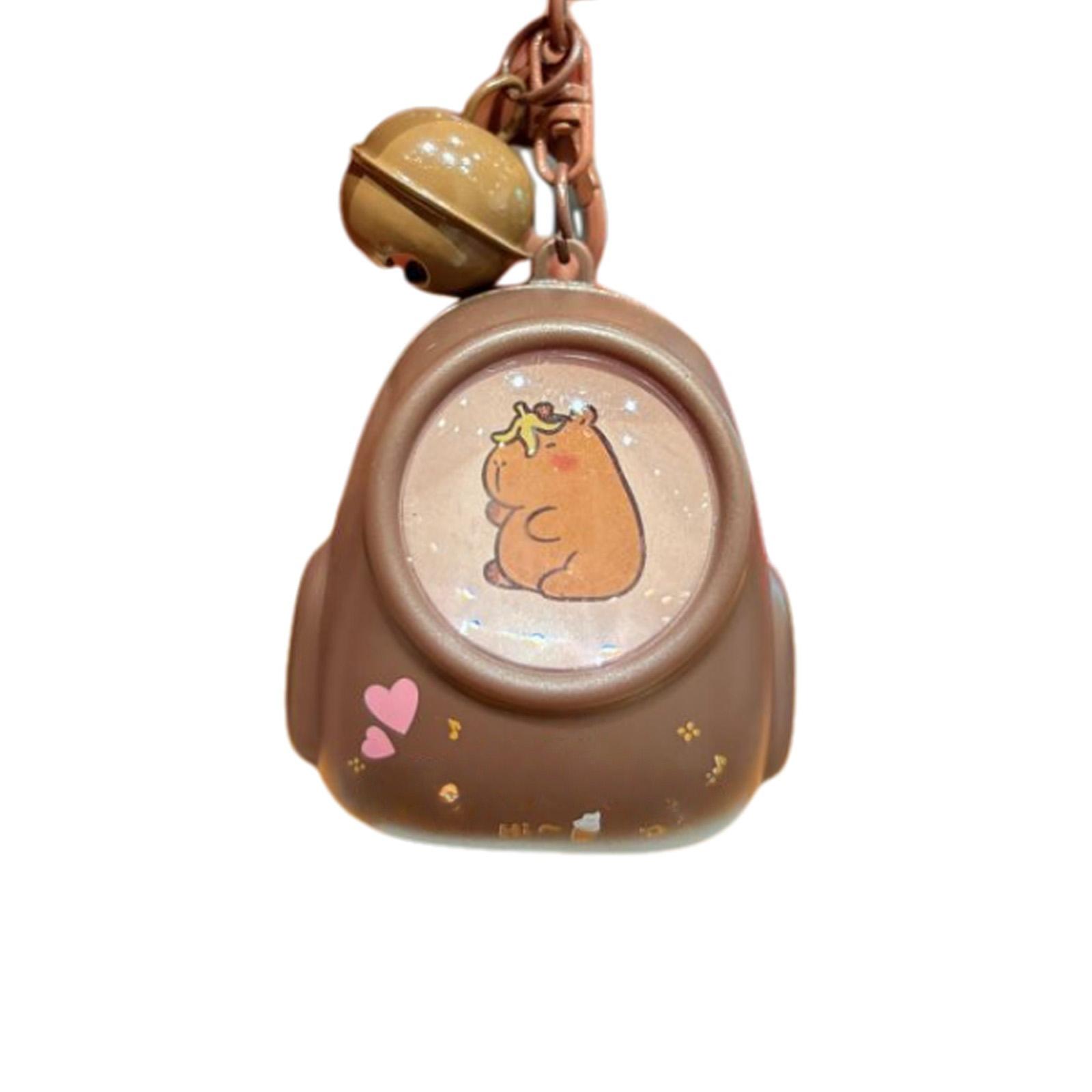 

Luminous Capybaras Keychain Portable Cartoon Space Capsule Pendant For Backpack Stylish Animal Night Light Keyring 2