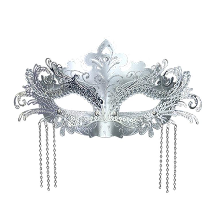 Luxurious Beaded Half Face Mask Practical Metal Plastic Blend Costume Prop For Masquerades Theater Art