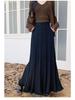 Autumn & Winter Women's Knit Pleated Midi Skirt: Slimming, A-Line, Tassel, Hip-Covering, Big Swing Design