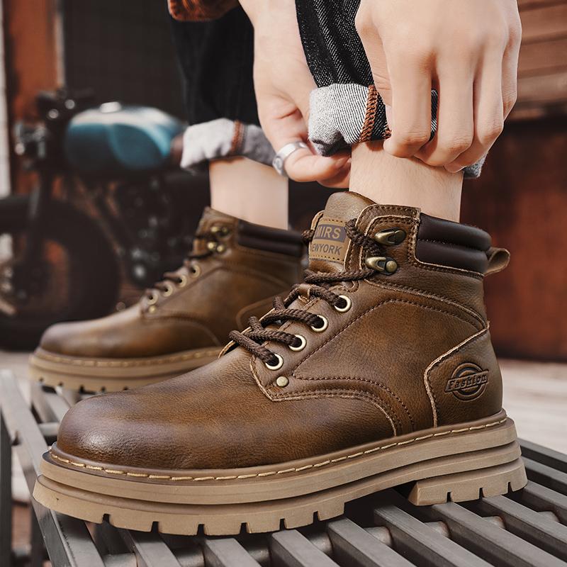 Модные универсальные мужские модные мотоциклетные ботинки Мужская обувь для ходьбы — фото 4
