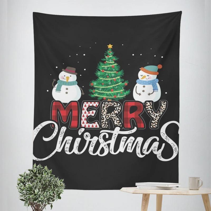 Tapeçaria Temática de Natal e Ano Novo para Decoração de Sala de Estar e Quarto