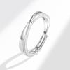 Mobius Strip Couple Rings Open Design With Zircon Fashionable Interwoven Men And Women Jewelry