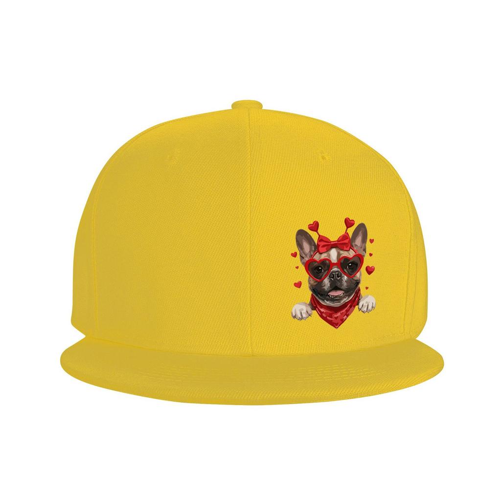 French Bulldog Valentine Love Dog Baseball Cap Adjustable Snapback Hat for Adults