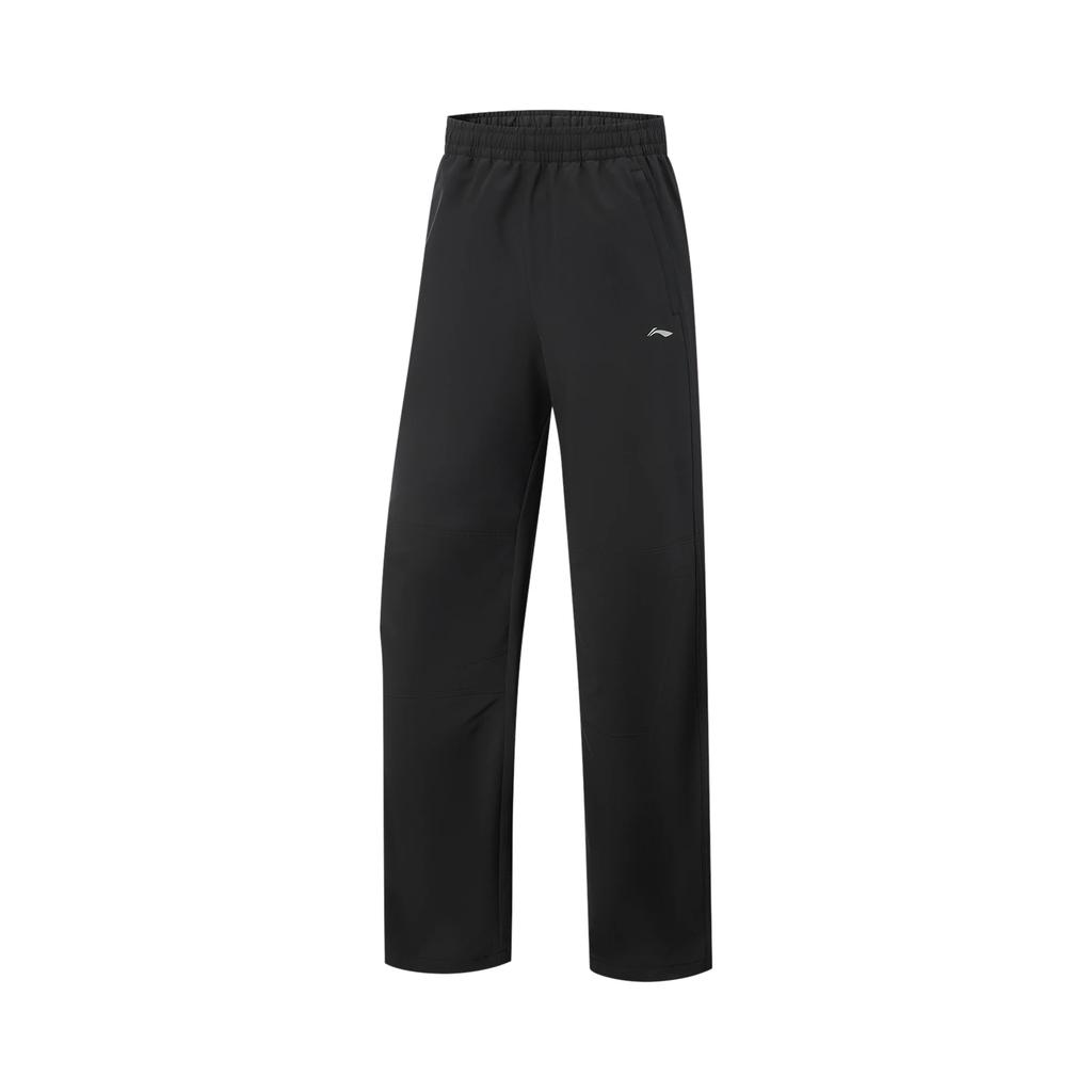 Li Ning Solid Color Mid Waist Versatile Loose Straight Leg Sports Pants Women Bottoms AYKV898-1