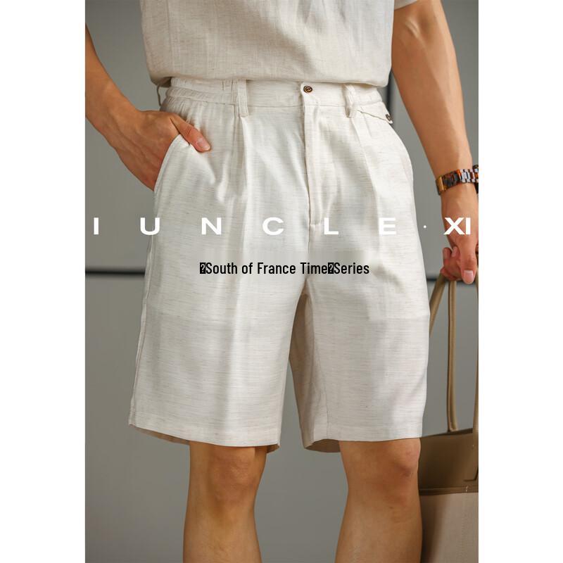 Men s Linen Blend Relaxed Fit Casual Shorts XL