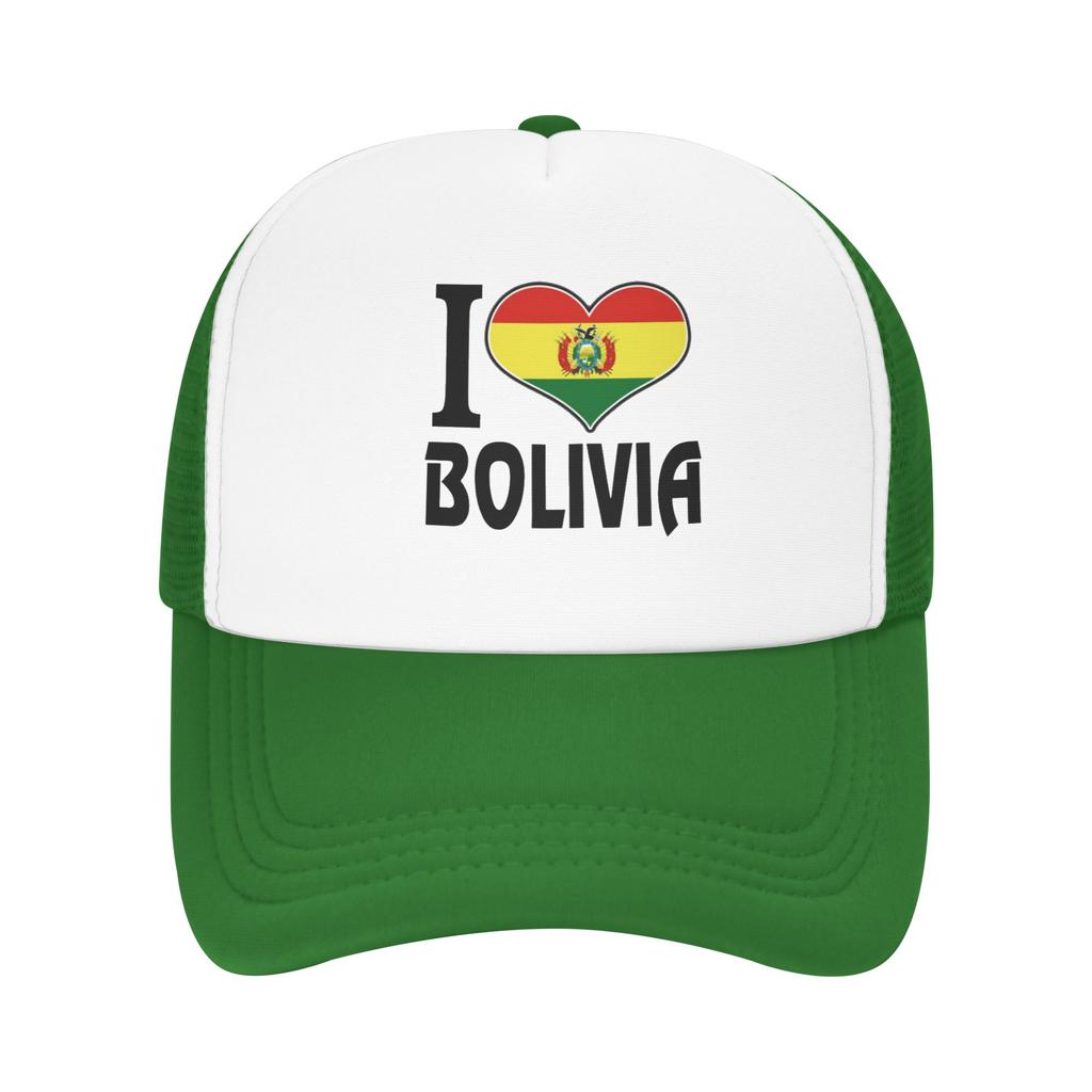Y2K I Love Bolivia Flag Travel Mesh Baseball Caps For Mens High-end Male Beach Sun Hat Snapback Cap