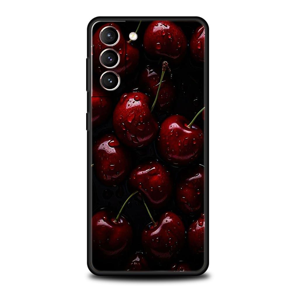 Cherries Cherry Fruit Phone Case For Samsung Galaxy S24 S23 S22 Ultra S20 S21 FE 5G S10 S9 Plus S10E S8 S7 Edge Silicone Cover