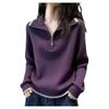 Women's 2026 Autumn Loose Knit Half-Zip Sweater - Plus Size, Stylish, Age-Reducing