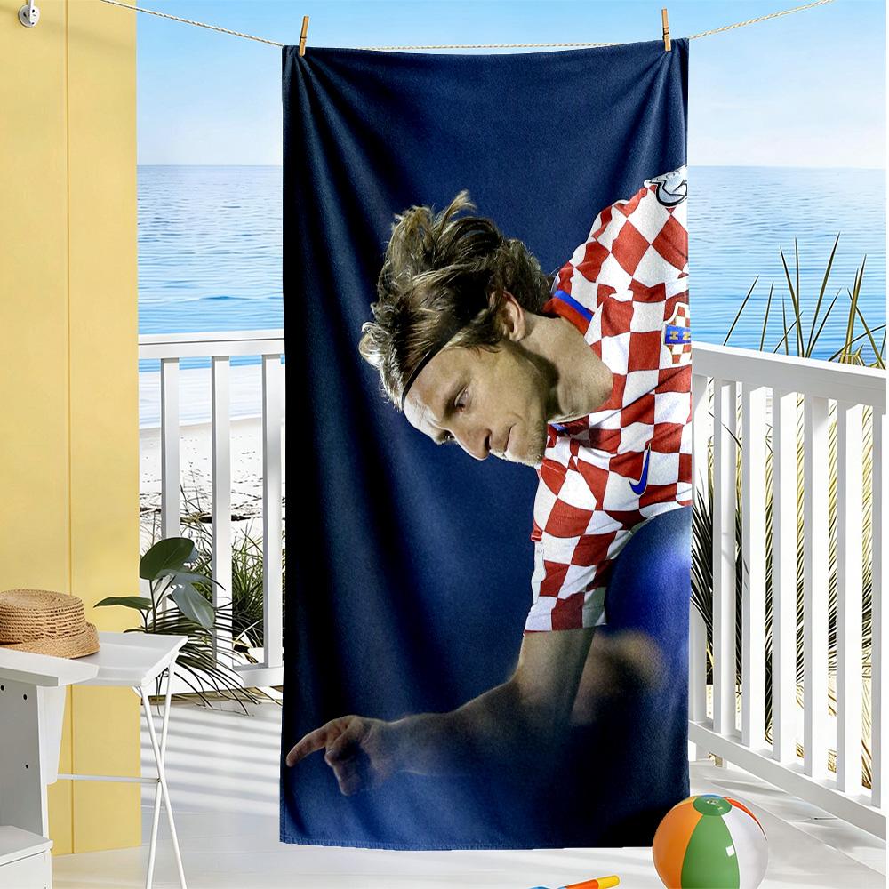 Croatian Footballer Victory. Beach Towel Super Soft & Absorbent Comfortable Lightweight Perfect for Traveling Yoga Camping and Swimming