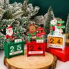 Non-Toxic Wooden Christmas Countdown Calendar Santa Claus Snowman Diy For Tabletop Ornaments Festive Holiday Home Decor Xmas Gifts For Kid
