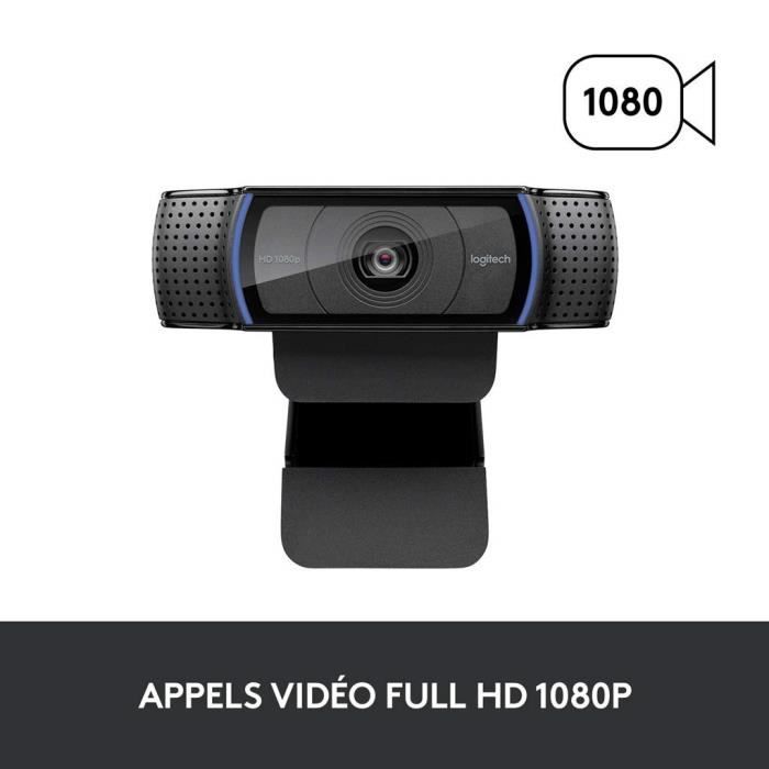 Logitech , Webcam C920 HD Pro pour AMZ, Appels et Enregistrements Vidéo Full HD 1080p, Gaming Stream, Deux Microphones,