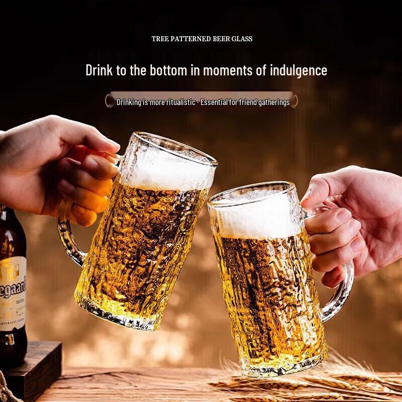 PAKCHOICE Beer Mug with Handle, 450ml (Set of 2)