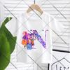 KPop Demon Hunters Child Pullover T-Shirt Cartoon Figure A-Z Letters Short-sleeve Summer Shirt Girl Cotton Casual Loose Clothing